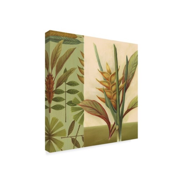 Lisa Audit 'Flowers Of Paradise 2 Green' Canvas Art,14x14